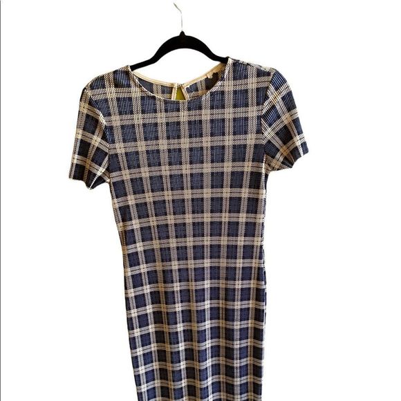 EUC ASOS Stretchy Blue Plaid Dress - Picture 3 of 5